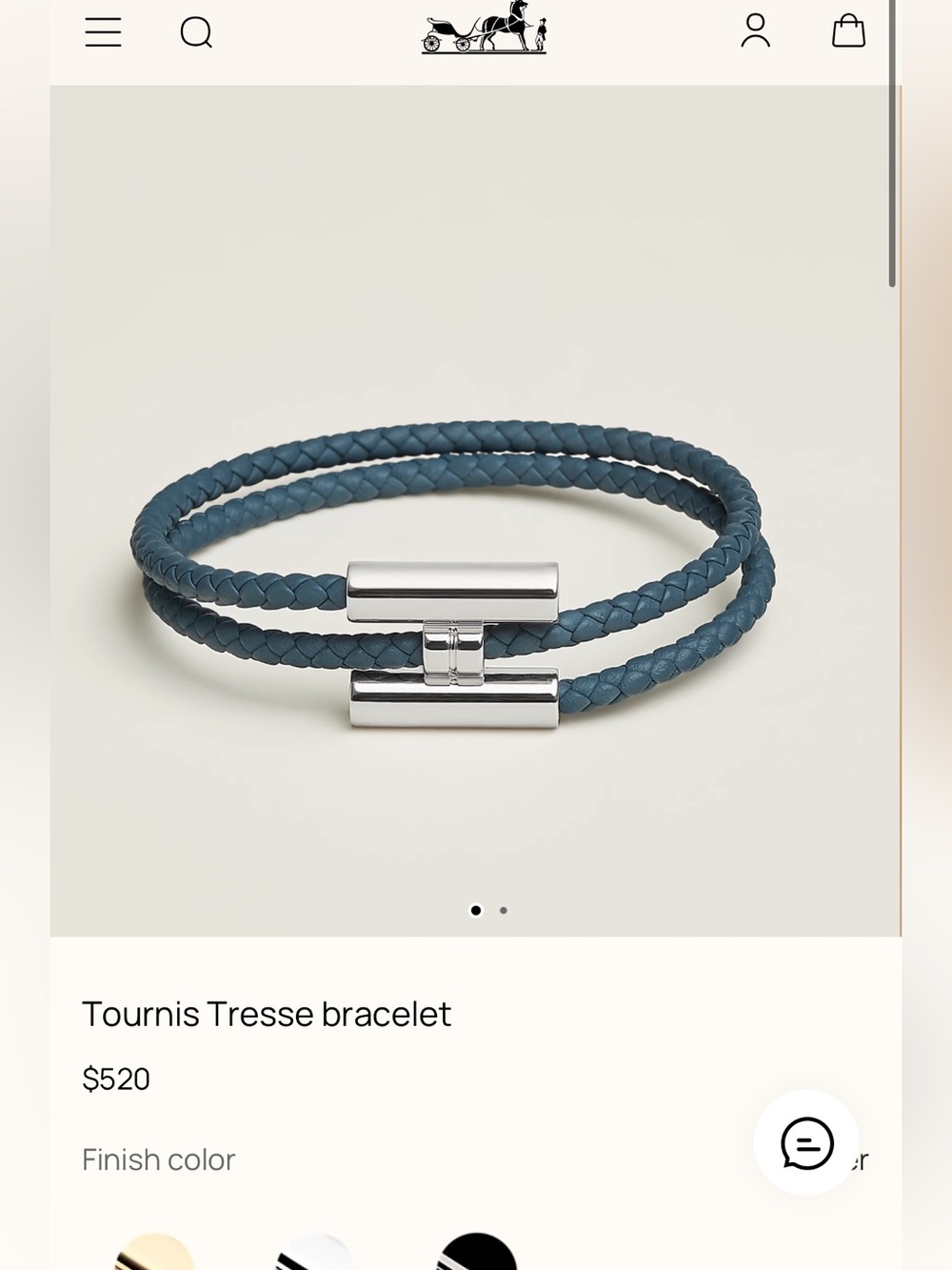 Hermes Mens Tournis Tresse bracelet navy